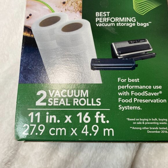 FoodSaver 2 Vacuum Seal Rolls 11" X 16 BPA-Free Multi-Layer Protection For Food - Picture 2 of 4